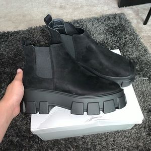 Boohoo truffle collection black platform boots